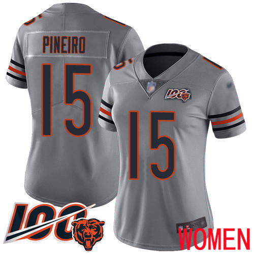 Chicago Bears Limited Silver Women Eddy Pineiro Jersey NFL Football #15 100th Season Inverted Legend->chicago bears->NFL Jersey